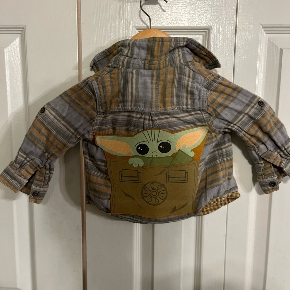 Kids upcycled flannel shirt